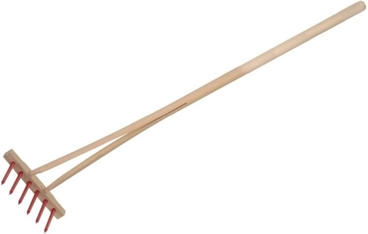 Teddies bērnu grābeklis ar koka kātu 90 cm – Sarkans