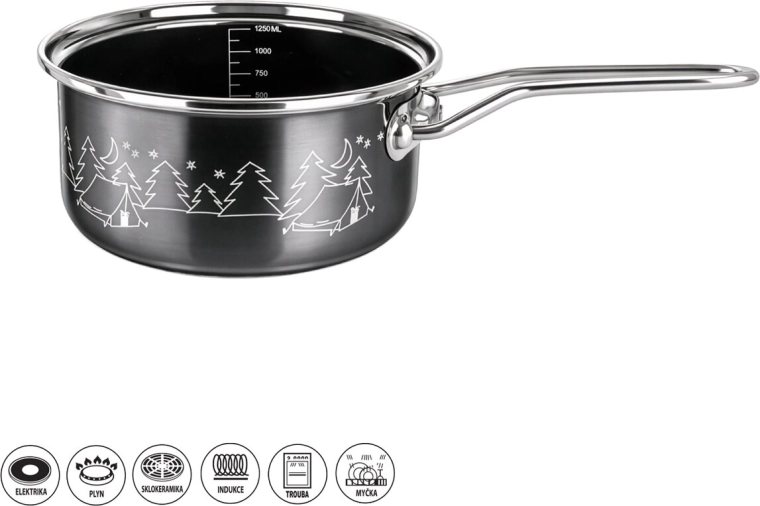 Metalic Lem Camp Enamel Saucepan 18 cm