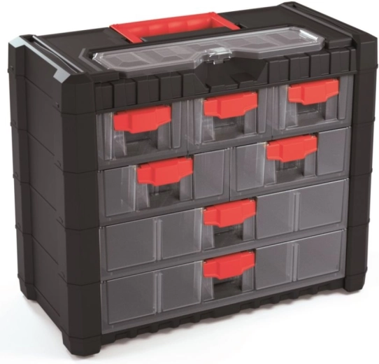 Plastmasas piekaramais organizators Multicase Cargo 400 × 200 × 326 mm, 7 atvilktnes