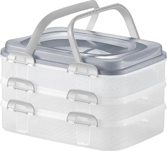 Plastmasas piknika kaste ar 3 līmeņiem 40 × 30 × 24 cm