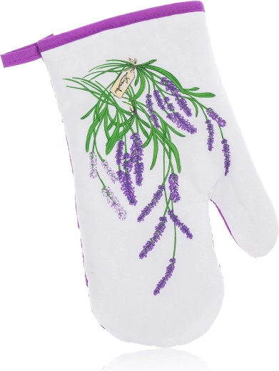 Lavender Kitchen Mitt with Magnet 27 × 17 cm, Cotton