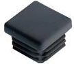 Square plug 30 mm made of LDPE, black (10 pcs)