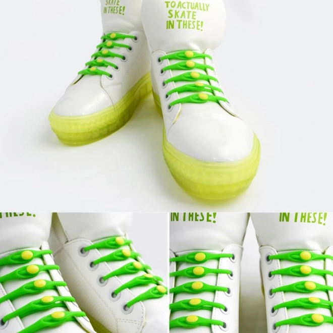 Silicone Shoelaces 14 pieces - green