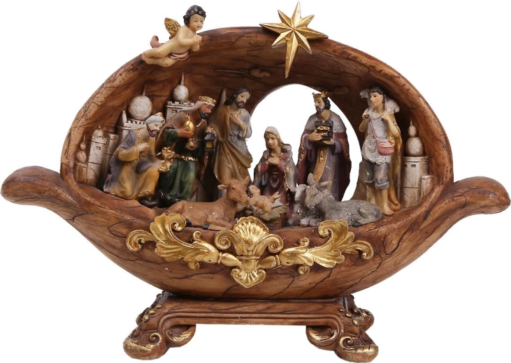 Ziemassvētku betlēme grotā 33,5 × 9,5 × 23 cm