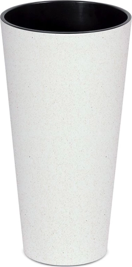 Puķu pods Tubus Slim Eco Wood 20 cm balts