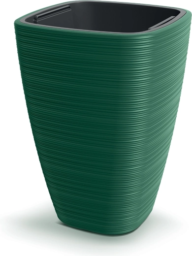 Vena Square Planter 29 cm dark green