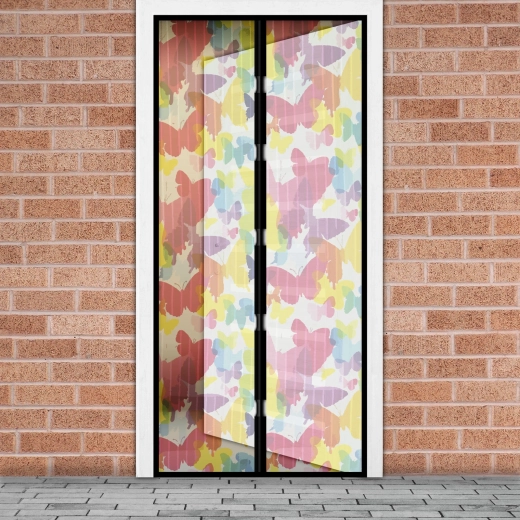 Magnetic insect screen for doors with butterfly motif 100 × 210 cm