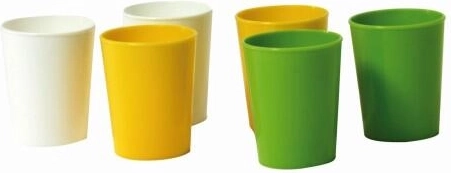 Plastmasas mērtrauciņš 40 ml, krāsu miksā (6 gab.)