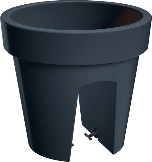 Balkona margu puķu pods Lofly Railing 24,5 cm, antracīta krāsā