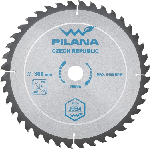 Zāģa ripas asmens PILANA SK 5255 WZ 300 mm, 40 zobi, 30 mm atvere