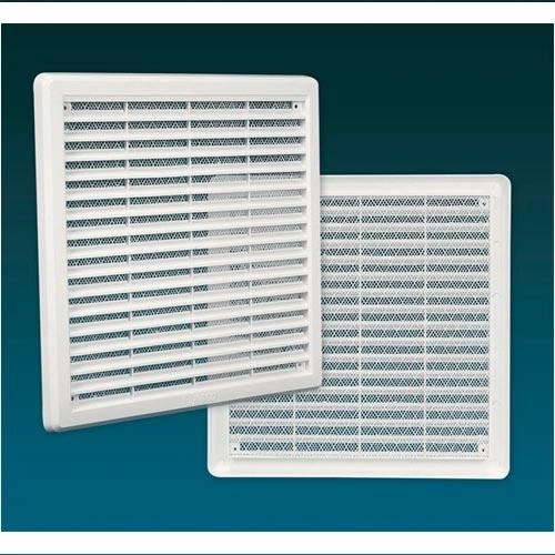 Ventilation grille with mesh, 100 × 100 mm, white