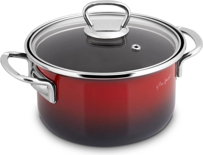 Lamart enamel saucepan with lid, 16 cm