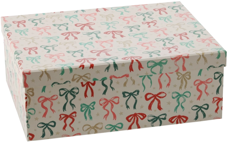 Dāvanu Ziemassvētku kastīte ar banti 35 × 26 × 13,5 cm