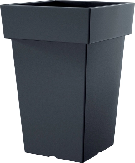 Augsts kvadrātveida puķu pods LOFLY SQUARE 23,4 × 23,4 × 35,6 cm antracīta krāsā