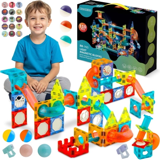 Magnetic building set with light effects Ricokids XL set