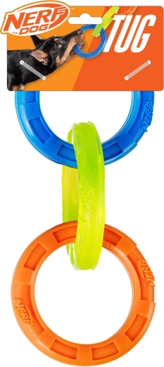 Nerf Dog vilkšanas rotaļlieta ar trim riņķiem 26,7 cm