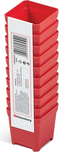 Plastmasas instrumentu kastīšu komplekts 5 × 5 × 5 cm, sarkans (10 gab.) TAGER