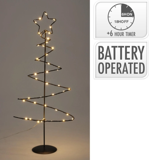 Dekoratīvs LED apgaismojums koka formā, 53 cm, melns