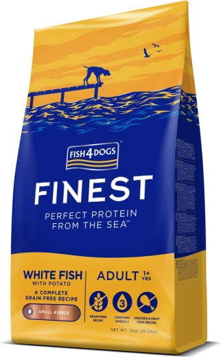 Fish4Dogs Finest granulas pieaugušiem suņiem ar balto zivi un kartupeļiem 12 kg