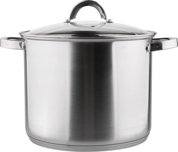 Fabio augsts nerūsējošā tērauda katls ar stikla vāku 26 cm, 10,5 l