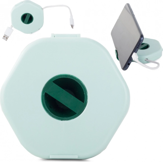 Rotējošs kabeļu organizētājs ar telefona statīvu