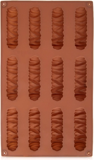 Silicone mold for cookies and pralines, brown 29 × 17 × 1.8 cm