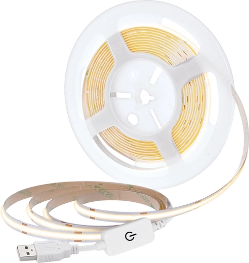 Solight LED COB strip 5 m warm white 3000 K USB with switch 8 mm