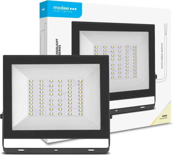 Modee LED prožektors E‑series Slim 50 W, 4000 lm, 120°, neitrāli balta