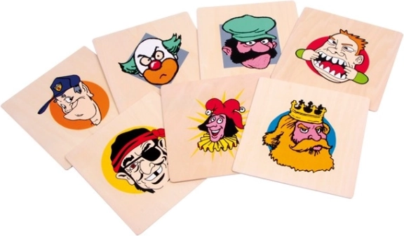 Koka dzimšanas dienas šķīvji Priecīgās sejiņas SMALL FOOT, komplekts 7 gab.