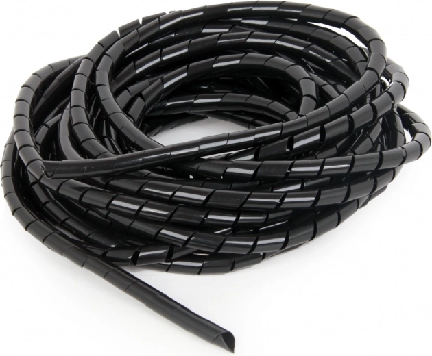 Spirālveida kabeļu organizators 12 mm, 10 m, melns