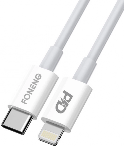 USB‑C uz Lightning kabelis FONENG X31 2 m 3 A 20 W balts