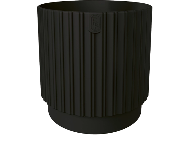 Puķu pods MIKA Cyli Petit ECO Recycled 26 cm – dziļi melns