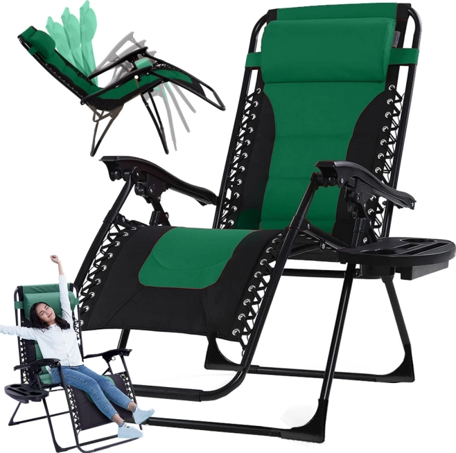 Saliekamais dārza atpūtas krēsls Gravity ar galdiņu