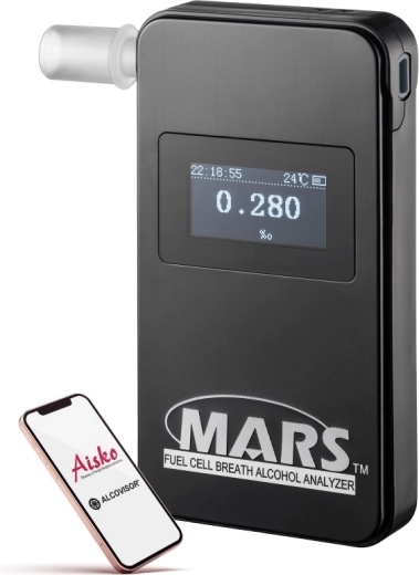 Alcovisor Mars BT Bluetooth elektroķīmiskais alkometrs melns - 1 gab.