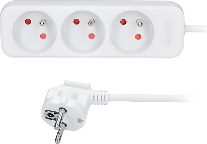 Solight pagarinātājs ar 3 rozetēm, 3 m, balts