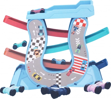 Autotrase ar rampām un 4 mini auto