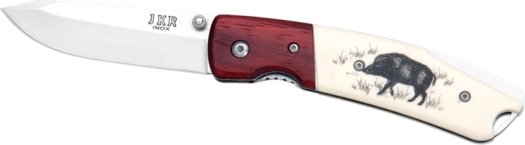 JOKER JKR0368 kabatas medību nazis 7,5 cm ar mežakuiļa motīvu