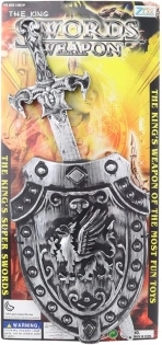 Plastmasas zobens ar vairogu bērniem