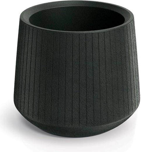 Puķupods Coro Bowl 48 cm – tumši pelēks plastmasas āra un iekštelpu pods