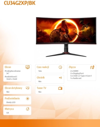 Curved Monitor for Gamers 34 Inches 180Hz