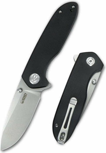 Kubey Belus KU342A melns kabatas nazis 7,5 cm ar G10 rokturi un klipsi