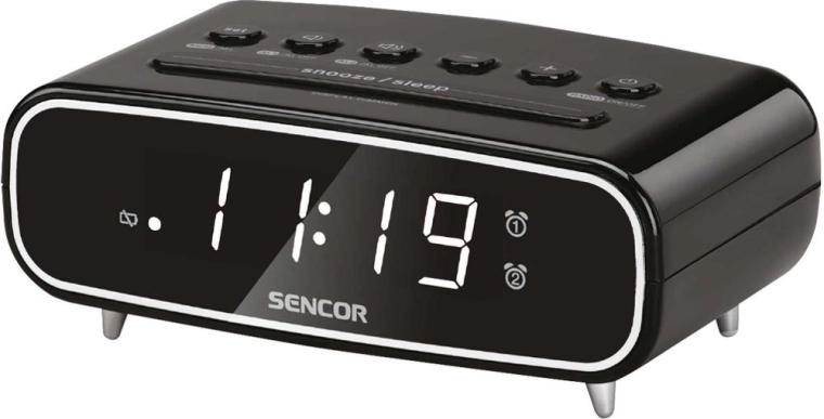 Sencor Radio Alarm Clock with PLL FM Radio and Dual Alarm