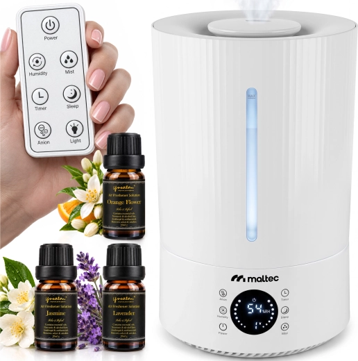 Ultraskaņas gaisa mitrinātājs ar jonizāciju un aromterapiju 5 l