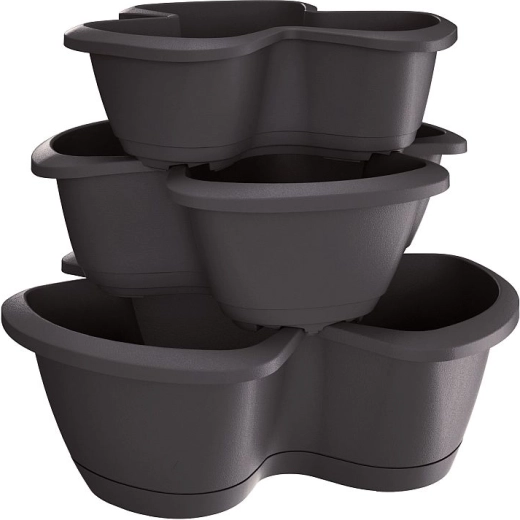Puķu pods garšaugiem Respana Trio antracīta krāsā 47 cm