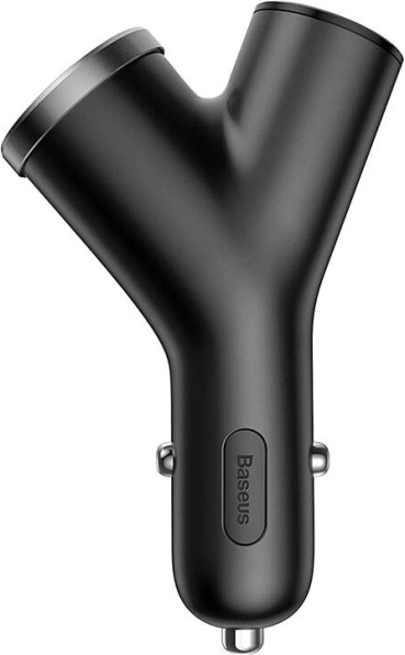 Baseus Y tipa auto lādētājs, 2× USB 3,4 A, 40 W – melns