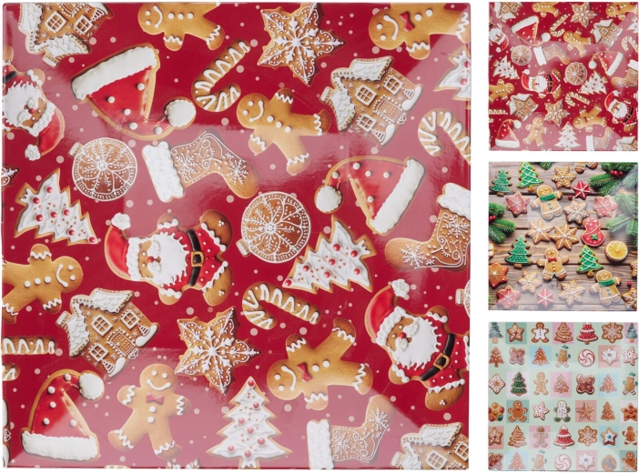 Ziemassvētku kvadrātveida paplāte 30 × 30 cm no plastmasas, dekoru mikss
