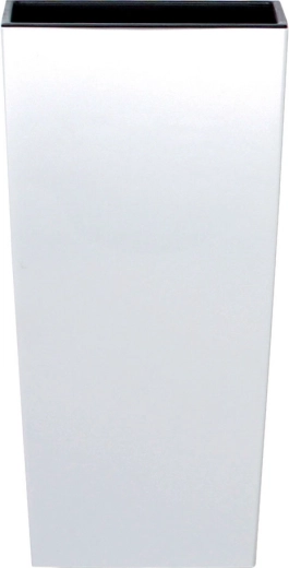 Puķu pods Urbi Square Matt 17 cm ar ieliktni – balts