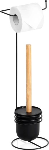 Tualetes papīra statīvs ar birsti, melns, 53 cm