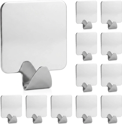 Pašlīmējoši nerūsējošā tērauda āķīši Storage Solutions sudraba krāsā, 12 gab.