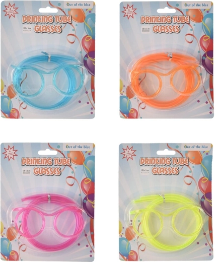 Dzērienu brilles ar salmiņu (UH plastmasa), mikss 4 varianti